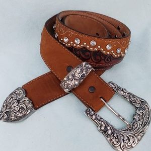 Western Rhinestone Studded Rodeo Cowgirl Belt